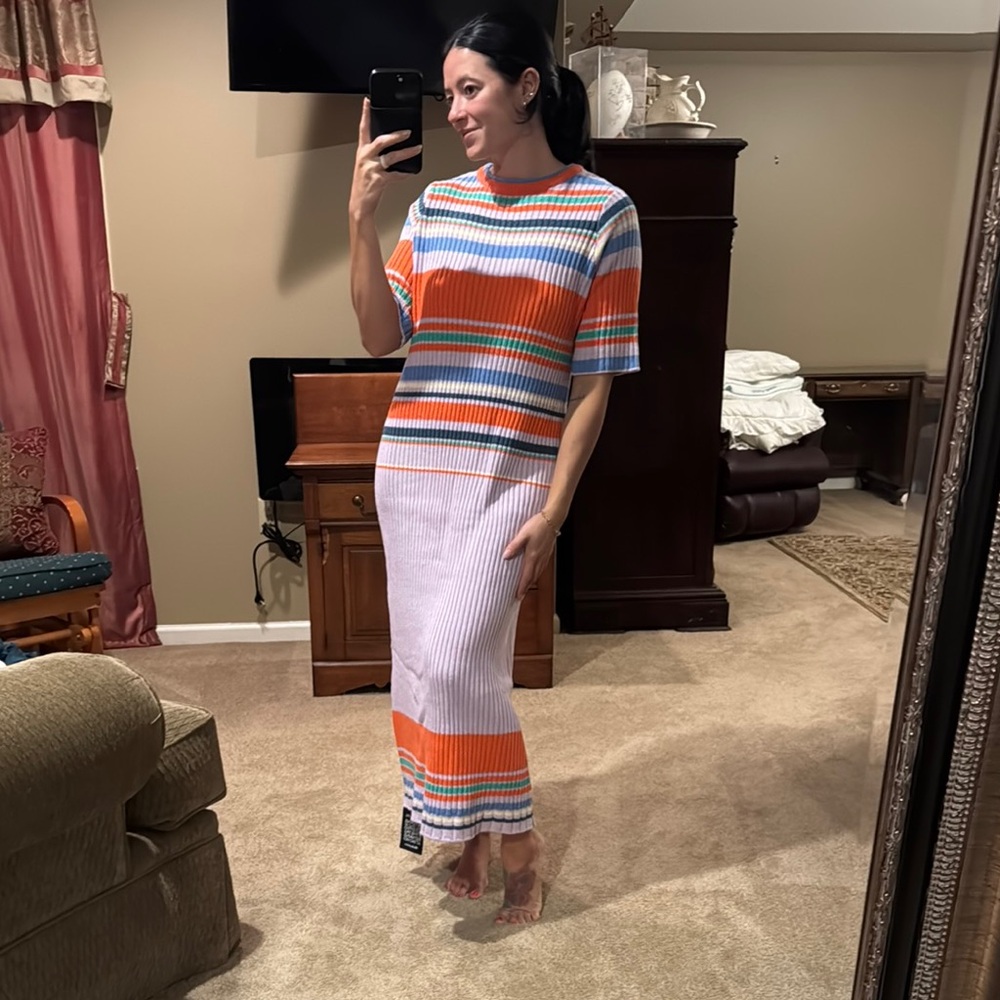 Bohemian Traders Striped Knit Maxi Dress